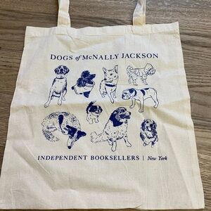 NWOT Dogs of McNally Jackson Independent Booksellers New York Cotton Tote Bag